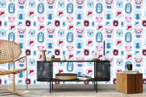 Tapeta Dla Dzieci Zające, Lisy, Styl Skandynawski