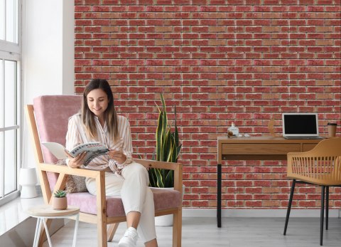 Tapeta Do Salonu Ceglana Ściana Cegły Efekt 3D