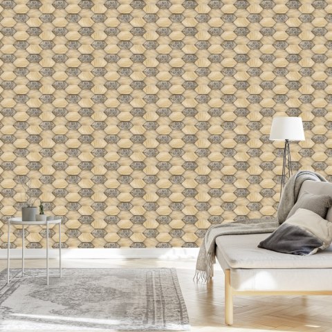 Tapeta Drewniane Wzory 3D