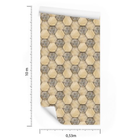 Tapeta Drewniane Wzory 3D
