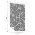 Tapeta Geometryczna - Sześciany W Odcieniach Szarości