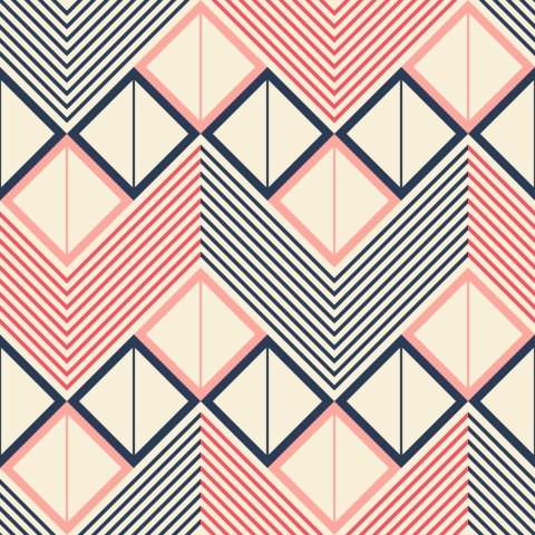 Tapeta Geometryczne Wzory W Stylu Retro