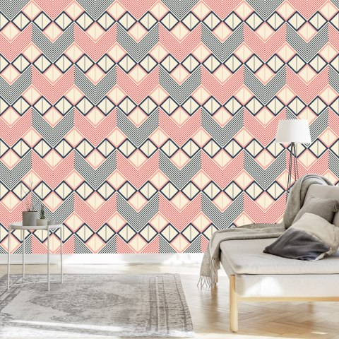 Tapeta Geometryczne Wzory W Stylu Retro