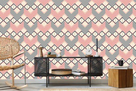 Tapeta Geometryczne Wzory W Stylu Retro