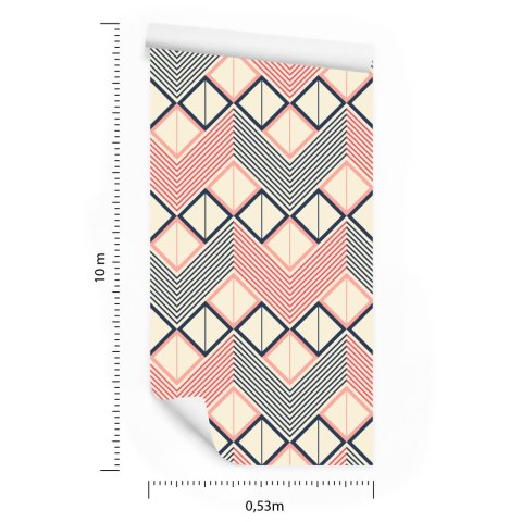 Tapeta Geometryczne Wzory W Stylu Retro