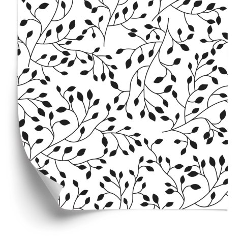 Tapeta Retro - Czarne Liście