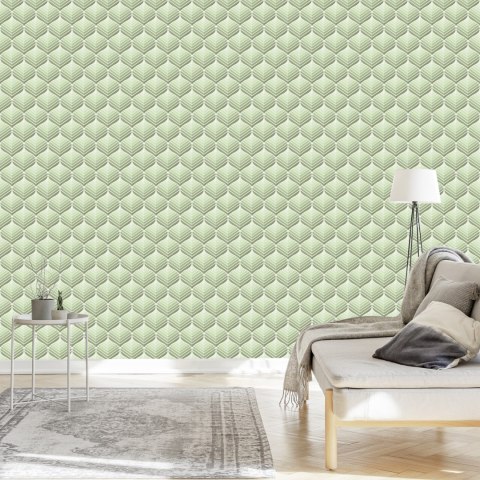 Tapeta Zielone Wzory Retro