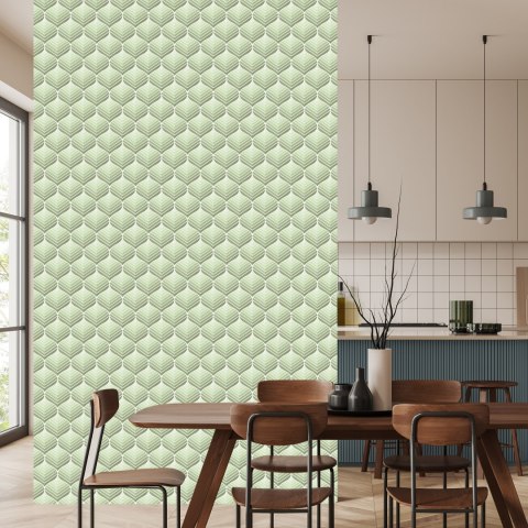 Tapeta Zielone Wzory Retro