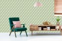 Tapeta Zielone Wzory Retro