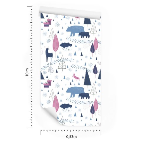 Tapeta Zwierzęta Styl Skandynawski Pokój Dziecięcy