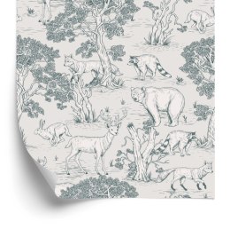 Tapeta Dla Dzieci Leśne Zwierzątka Drzewa Szkic