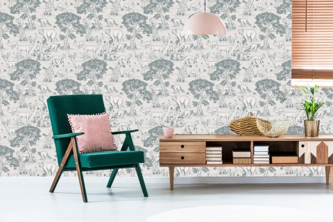 Tapeta Dla Dzieci Leśne Zwierzątka Drzewa Szkic