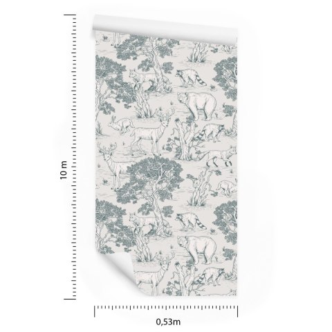 Tapeta Dla Dzieci Leśne Zwierzątka Drzewa Szkic