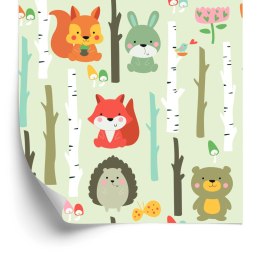 Tapeta Dla Dzieci - Słodkie Leśne Zwierzątka