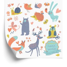 Tapeta Dla Dzieci - Urocze Leśne Zwierzęta