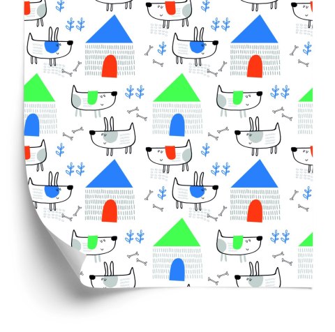 Tapeta Do Pokoju Dziecka Psy W Stylu Skandynawskim