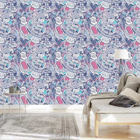 Tapeta Graffiti W Pastelowych Kolorach