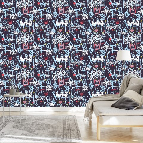 Tapeta Graffiti Z Diamentami