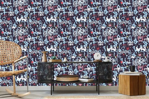 Tapeta Graffiti Z Diamentami