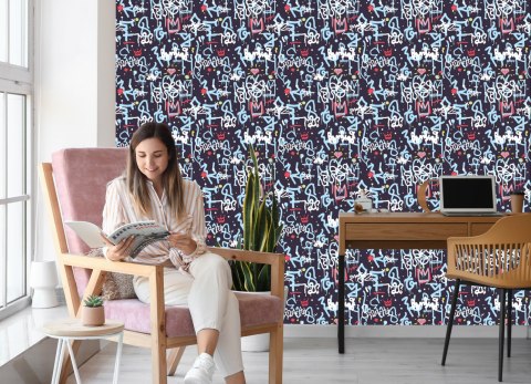 Tapeta Graffiti Z Diamentami