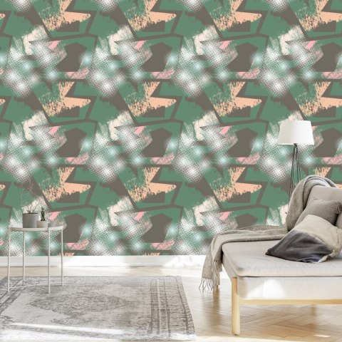 Tapeta Graffiti Z Zielonymi Elementami