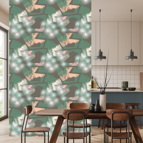 Tapeta Graffiti Z Zielonymi Elementami