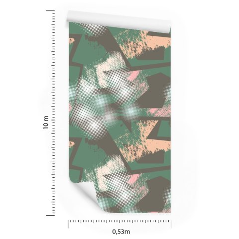 Tapeta Graffiti Z Zielonymi Elementami