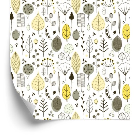 Tapeta Liście, Styl Skandynawski, Pokój Dziecięcy