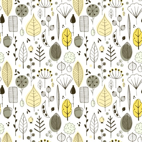 Tapeta Liście, Styl Skandynawski, Pokój Dziecięcy