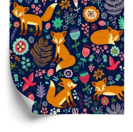 Tapeta Lisy Z Kwiatami W Stylu Folklor