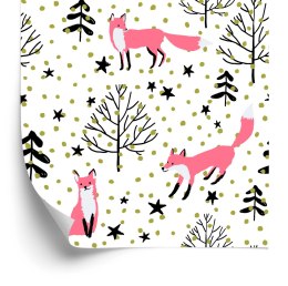 Tapeta Malowane Liski W Lesie