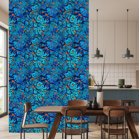 Tapeta Napisy Graffiti W Odcieniach Niebieskiego