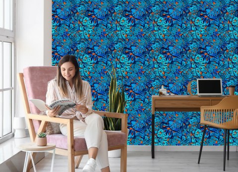 Tapeta Napisy Graffiti W Odcieniach Niebieskiego