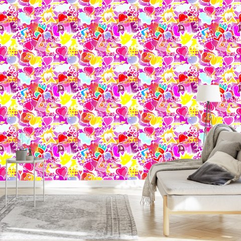 Tapeta Różowe Graffiti