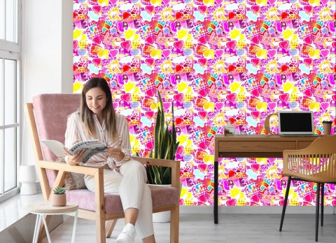 Tapeta Różowe Graffiti