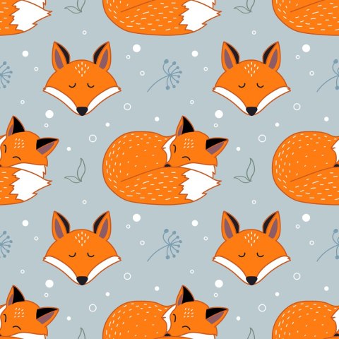 Tapeta Śpiące Liski Z Roślinami