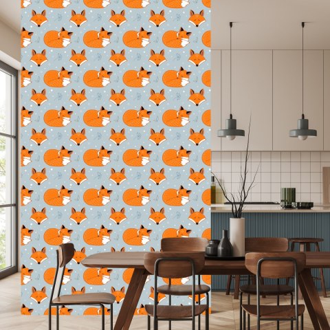 Tapeta Śpiące Liski Z Roślinami