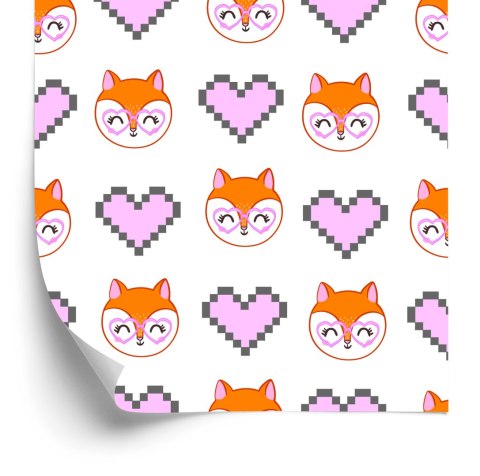 Tapeta Wesołe Liski Z Serduszkami