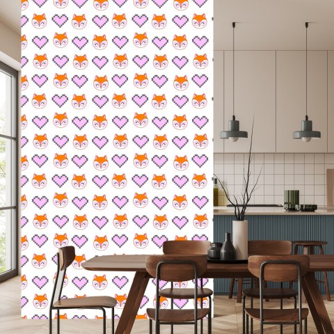 Tapeta Wesołe Liski Z Serduszkami