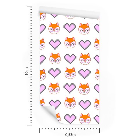 Tapeta Wesołe Liski Z Serduszkami