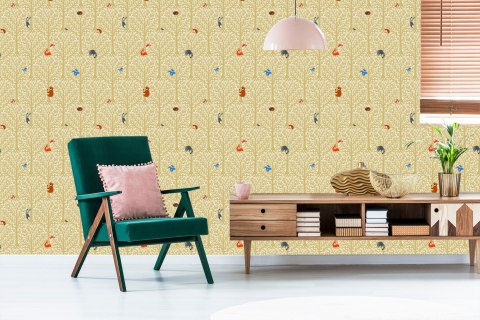 Tapeta Zwierzęta Leśne Pośród Drzew