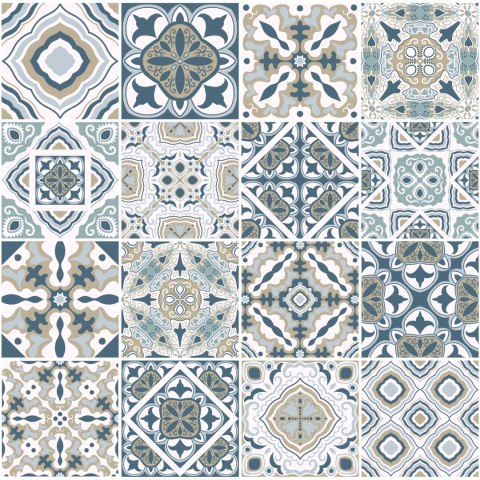 Tapeta Abstrakcyjna Mozaika W Pastelowych Barwach