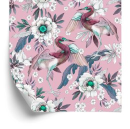 Tapeta - Kolorowe Ptaki I Kwiaty