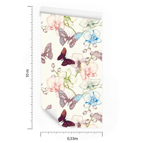 Tapeta Motyle, Kwiaty, Liście, Do Pokoju Dziecka