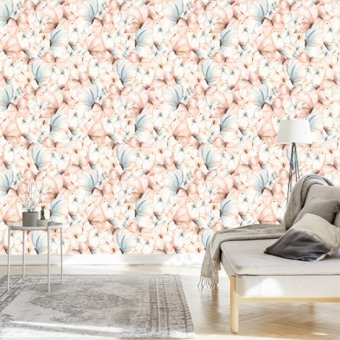 Tapeta Ścienna, Pastelowe Motyle, Pokój Dziecięcy