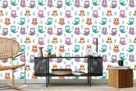 Tapeta Dla Dzieci - Wesołe Sówki