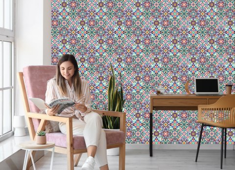 Tapeta Do Jadalni, Mozaika, Wzory, Imitacja Płytek