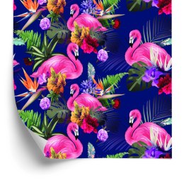 Tapeta Do Salonu, Ptaki, Flamingi, Kwiaty, Rośliny