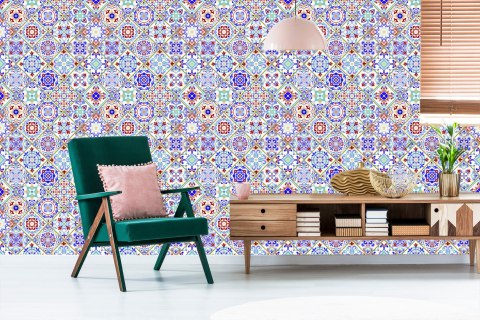 Tapeta Kafelki, Kolorowa Mozaika, Jadalnia