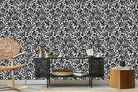 Tapeta Klasyczne Czarno-Białe Ornamenty